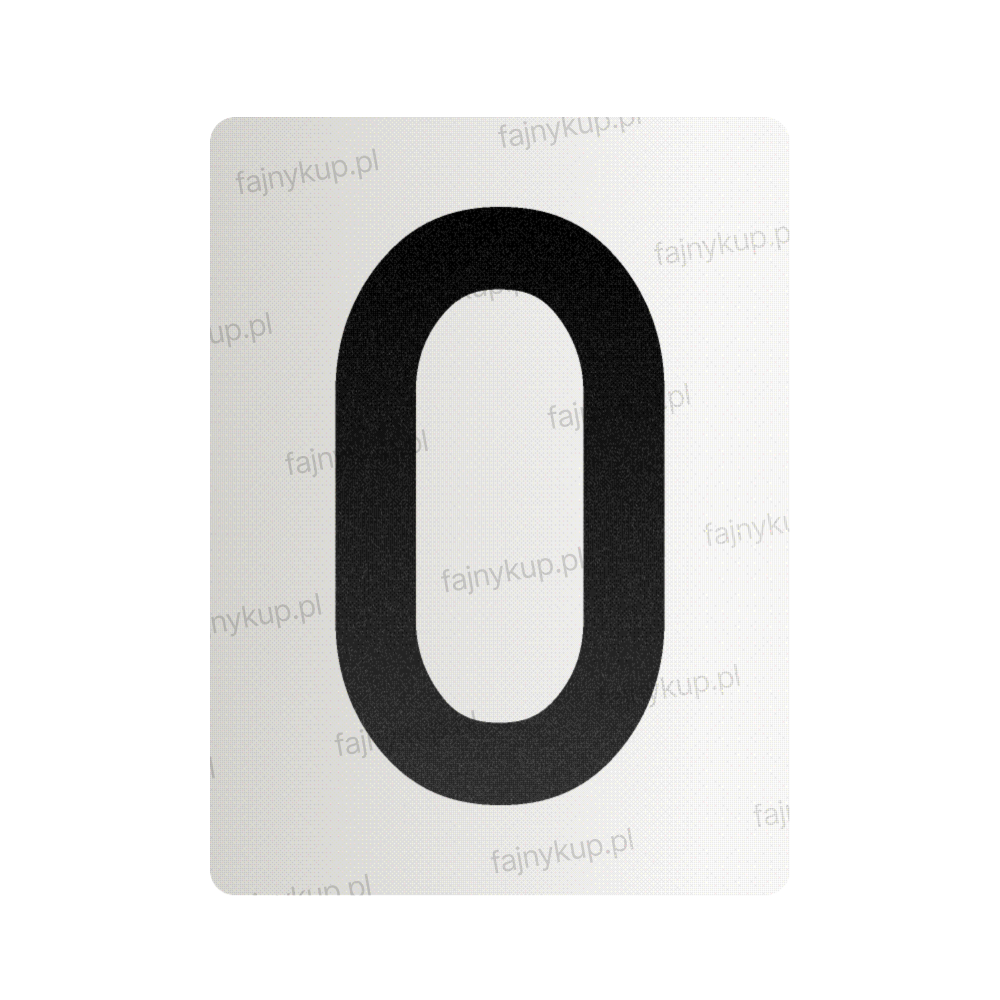 Nanofolia do tablic rejestracyjnych w Polsce (Szerokie) - Symbol "0"