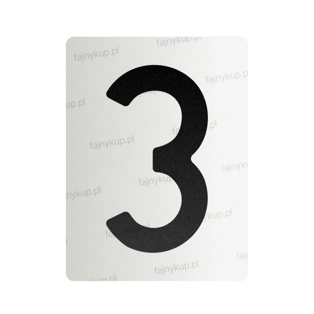 Nanofolia do tablic rejestracyjnych w Polsce (Szerokie) - Symbol "3"