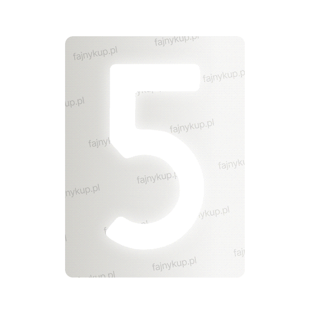 Nanofolia do tablic rejestracyjnych w Polsce (Szerokie) - Symbol "5"