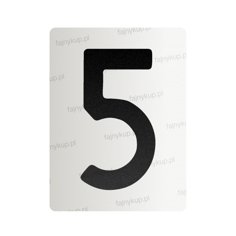 Nanofolia do tablic rejestracyjnych w Polsce (Szerokie) - Symbol "5"