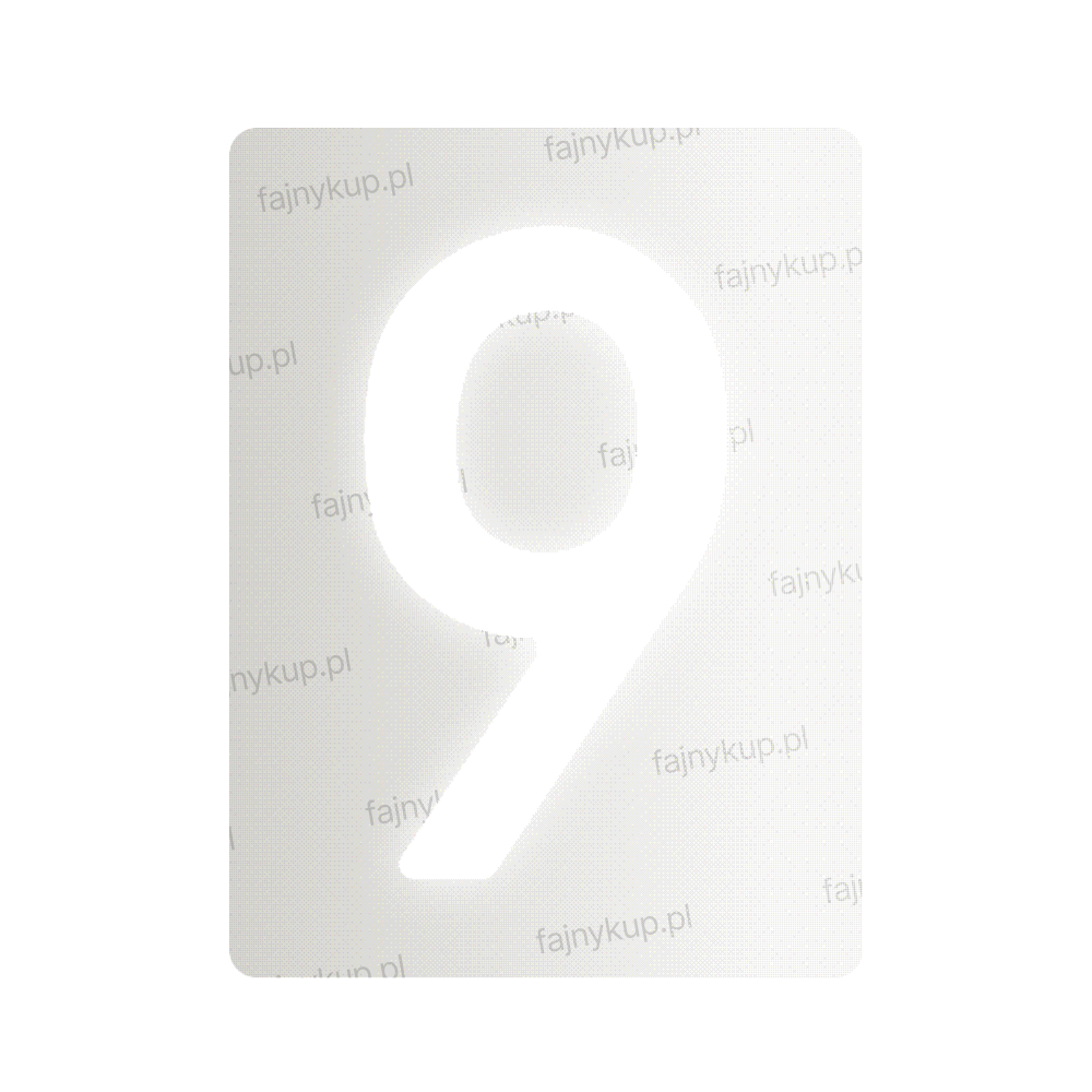 Nanofolia do tablic rejestracyjnych w Polsce (Szerokie) - Symbol "9"