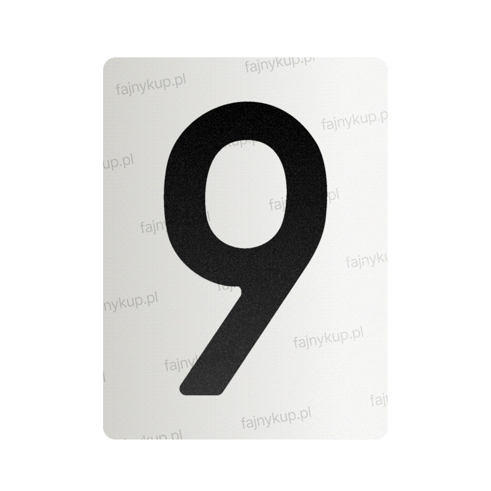 Nanofolia do tablic rejestracyjnych w Polsce (Szerokie) - Symbol "9"