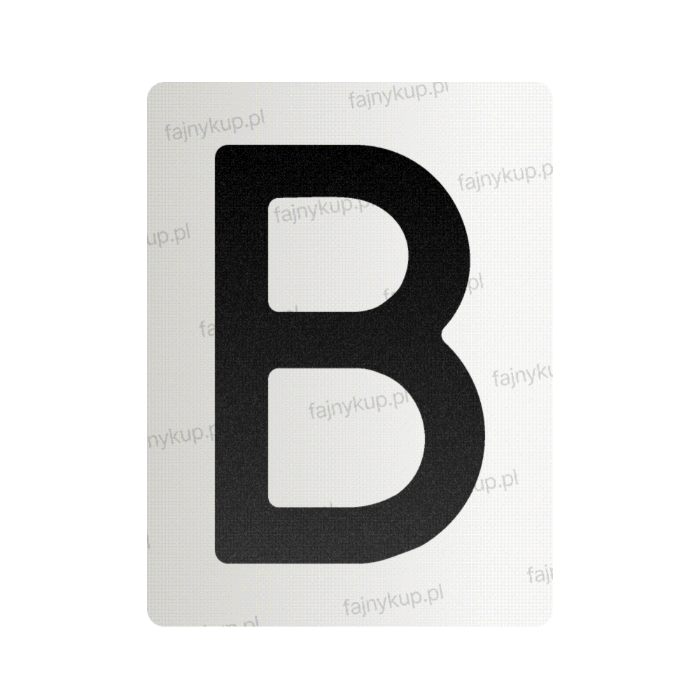 Nanofolia do tablic rejestracyjnych w Polsce (Szerokie) - Symbol "B"