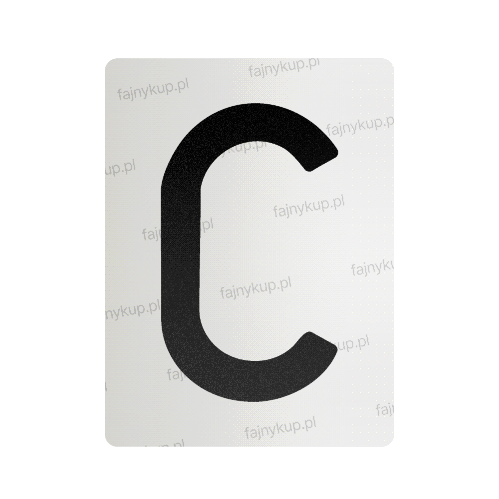 Nanofolia do tablic rejestracyjnych w Polsce (Szerokie) - Symbol "C"