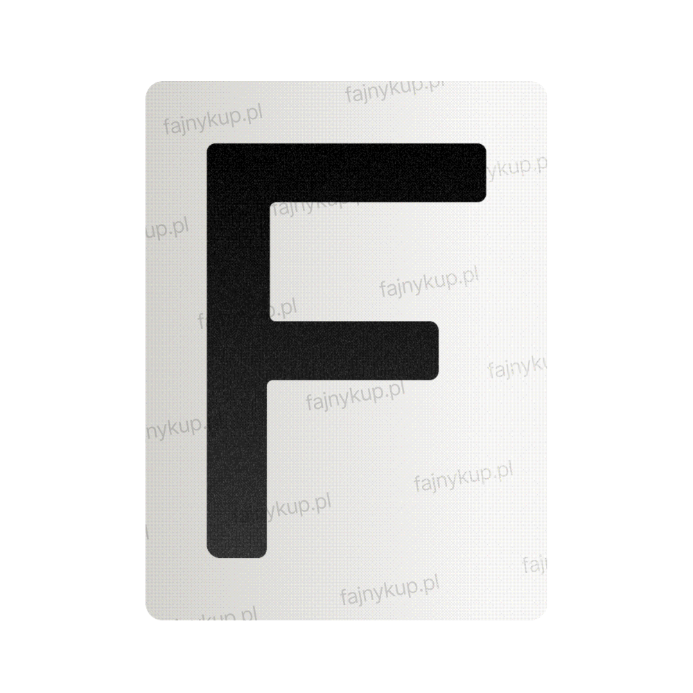 Nanofolia do tablic rejestracyjnych w Polsce (Szerokie) - Symbol "F"