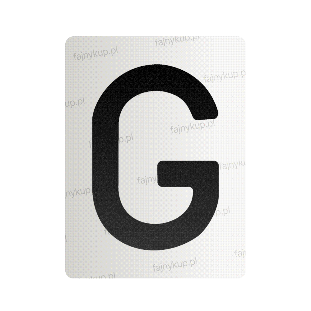 Nanofolia do tablic rejestracyjnych w Polsce (Szerokie) - Symbol "G"