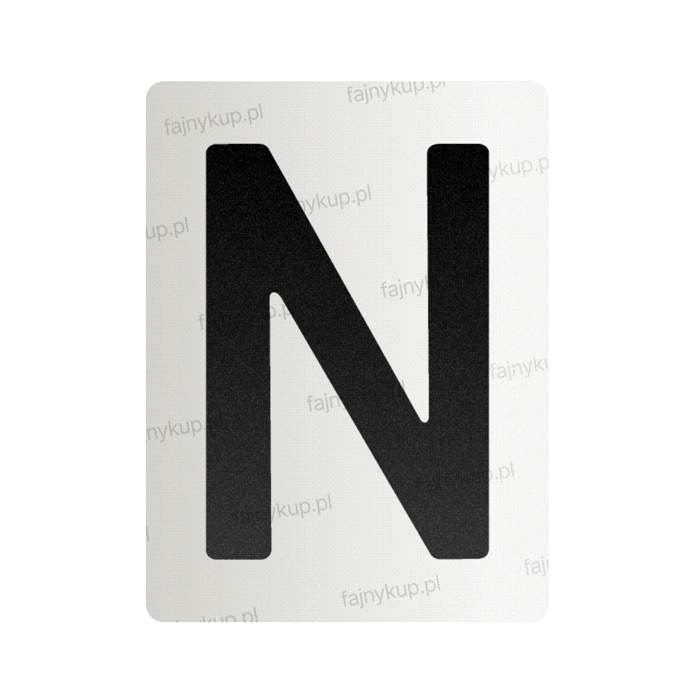 Nanofolia do tablic rejestracyjnych w Polsce (Szerokie) - Symbol "N"