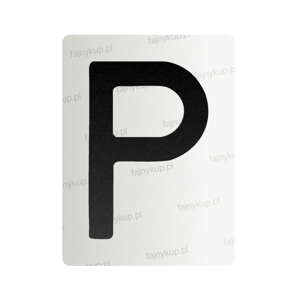 Nanofolia do tablic rejestracyjnych Polski (Szerokie) - Symbol "P"