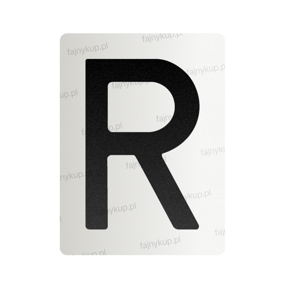 Nanofolia do tablic rejestracyjnych w Polsce (Szerokie) - Symbol "R"
