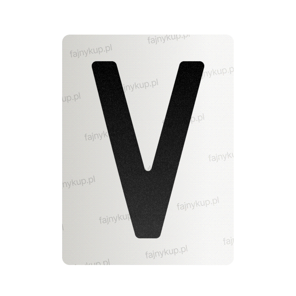 Nanofolia do tablic rejestracyjnych w Polsce (Szerokie) - Symbol "V"