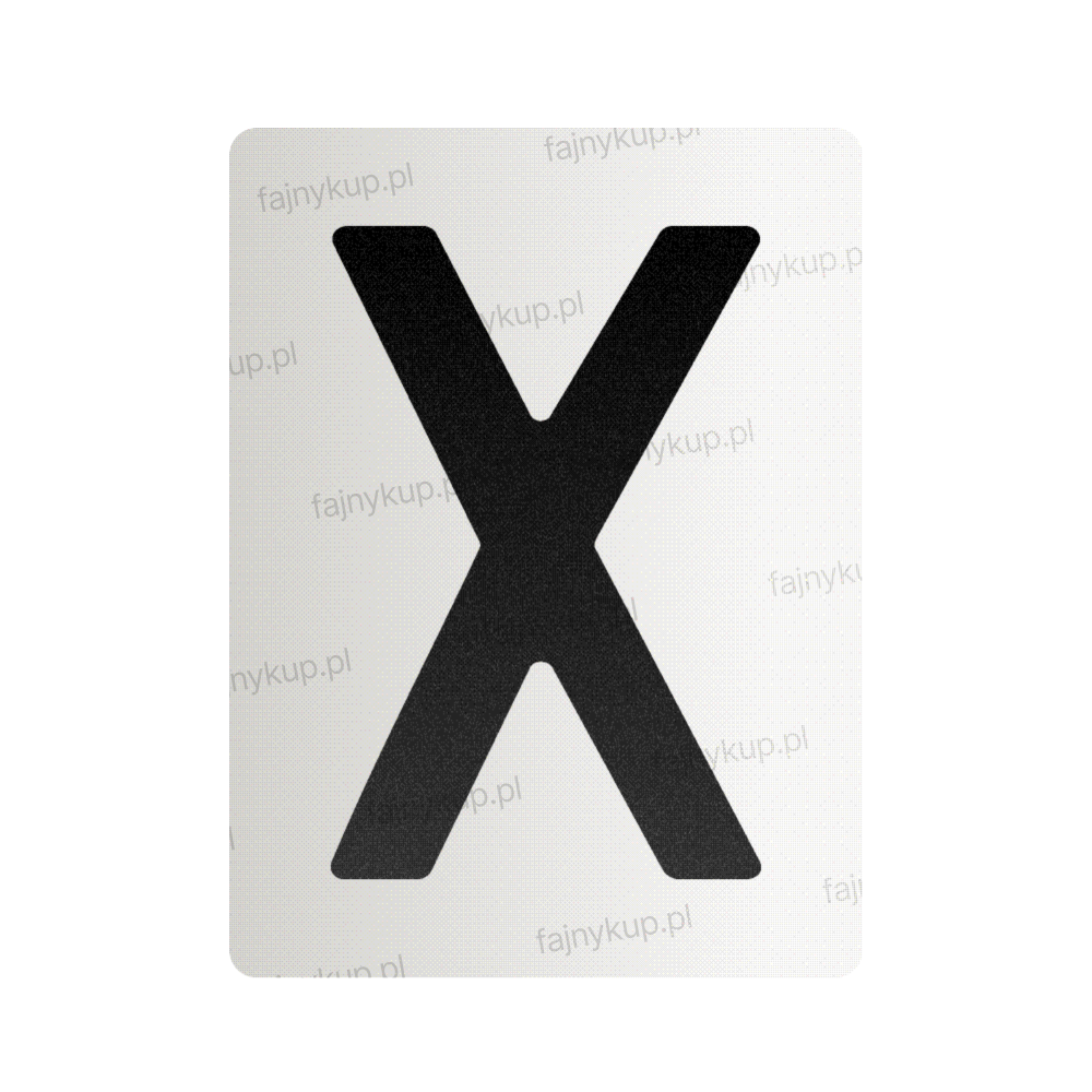 Nanofolia do tablic rejestracyjnych w Polsce (Szerokie) - Symbol "X"