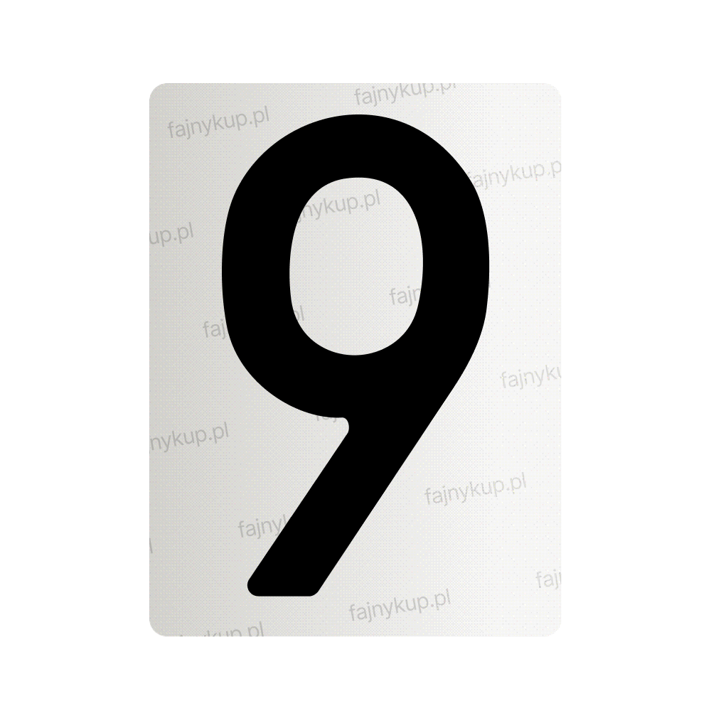 Tablice rejestracyjne nanofilmowe dla Polski (Standardowe) - Symbol "9"