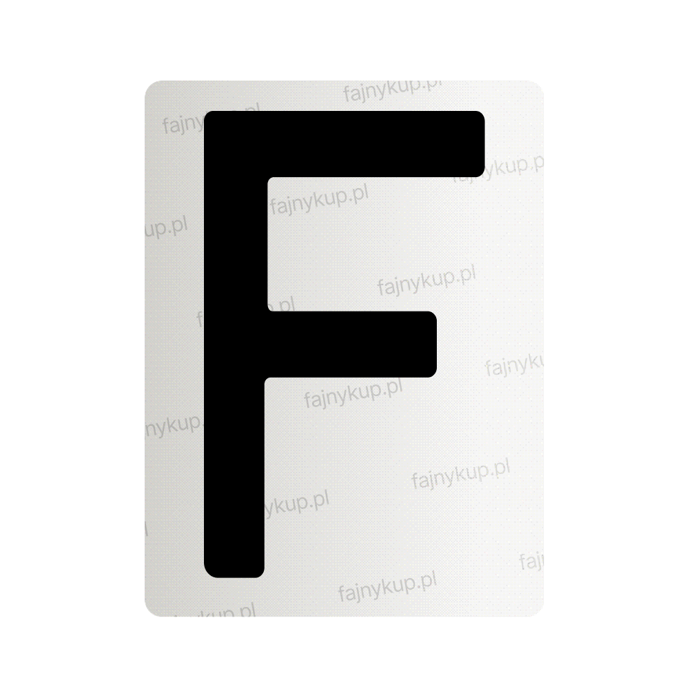 Tablice rejestracyjne nanofilmowe dla Polski (Standardowe) - Symbol "F"